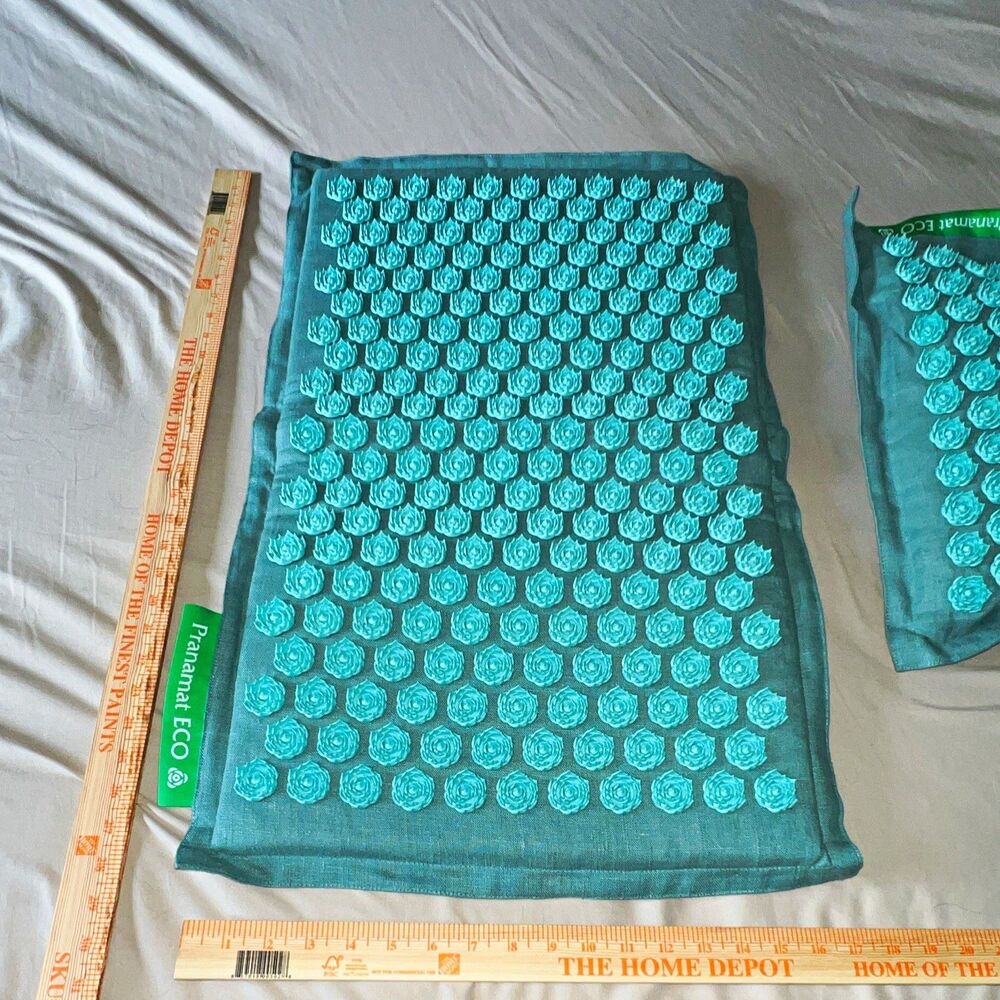 Pranamat ECO Acupressure Mat for Back, Blue Pain Relief Massage Mat